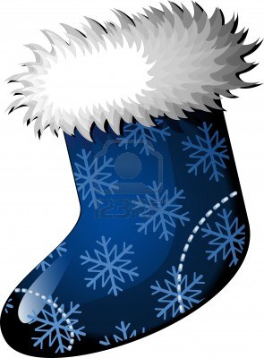 blue christmas stocking