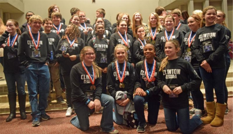 Photo of CMS Science Olympiad Team after becoming state champs
