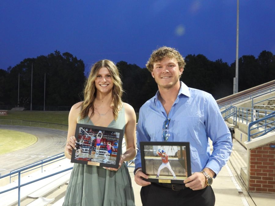 Baseball first baseman Eric Toth and Volleyball setter Erin Cooke won Male and Female Athlete of the Year respectively. ©Mitchell Mercer 