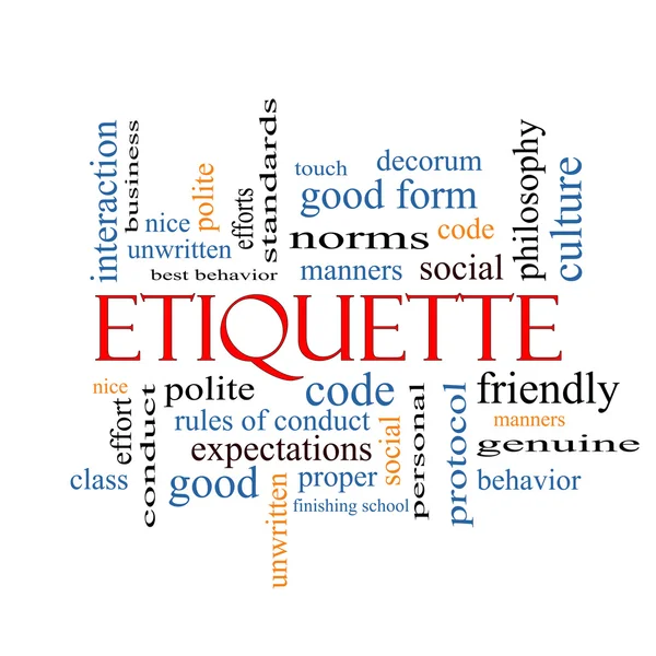 Etiquette Wordle Stock Image